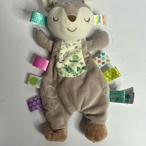 Taggies Brown and Cream Stuffed Animal with Colorful Tags